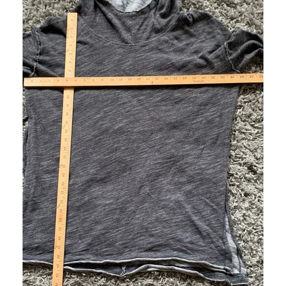 Free People Beach In A Hurry Hoodie Gray hooded BOHO SHIRT TOP sz O/S - Picture 5 of 9